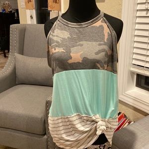 Camo, mint, striped tank! New without tags!